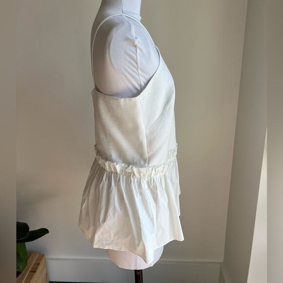 NWT ANTHROPOLOGIE MAEVE WHITE RUCHED PEPLUM BLOUSE SIZE SMALL - Picture 3 of 6
